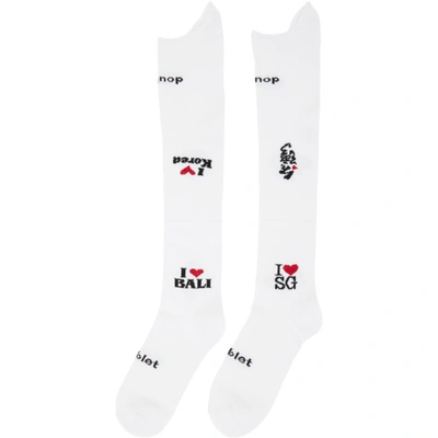 Shop Doublet White Souvenir High Socks