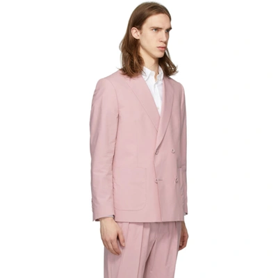 Shop Officine Generale Pink Poplin Leon Blazer In Rosebud