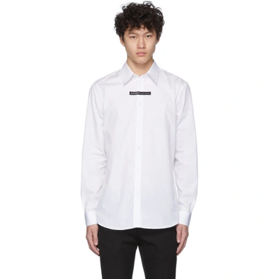 Shop Givenchy White Logo Tape Shirt In 100 White