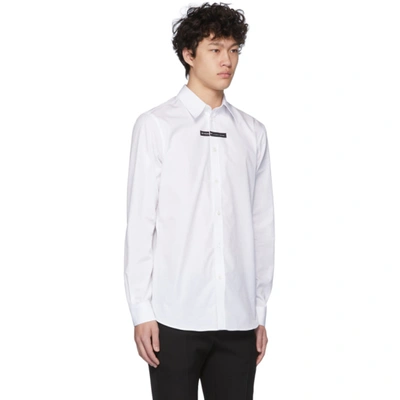 Shop Givenchy White Logo Tape Shirt In 100 White