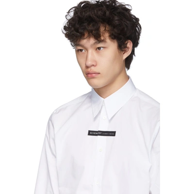 Shop Givenchy White Logo Tape Shirt In 100 White