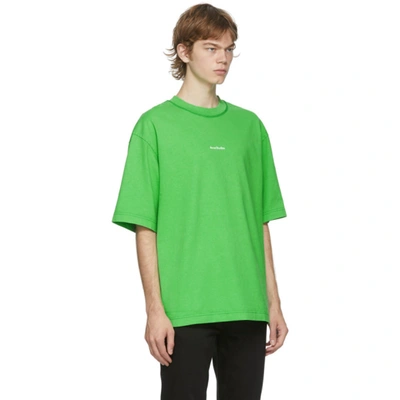 Shop Acne Studios Green Logo T-shirt In Bright Gree