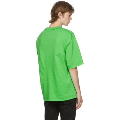 Shop Acne Studios Green Logo T-shirt In Bright Gree