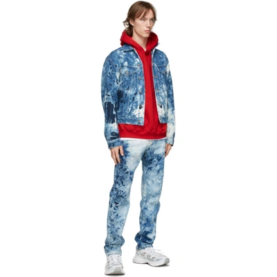 Shop Msgm Blue Denim Bleached Jacket In 85 Blue