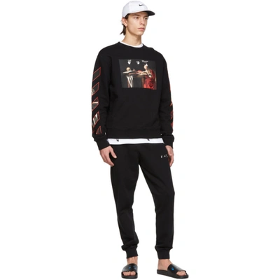 Shop Off-white Black Caravaggio Lounge Pants In Black/red