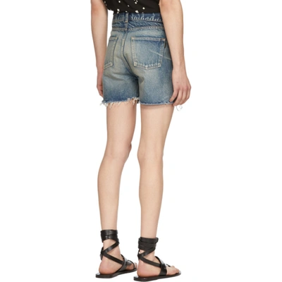 Shop Saint Laurent Blue Denim Shorts In 4009 Rstdkb