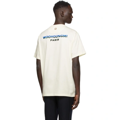 Shop Wooyoungmi Off-white Fuzzy Logo T-shirt In 752i Ivory