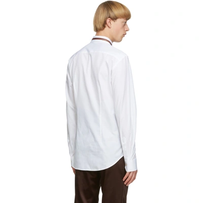 Shop Paul Smith White Artist Stripe Collar Shirt In 01 White