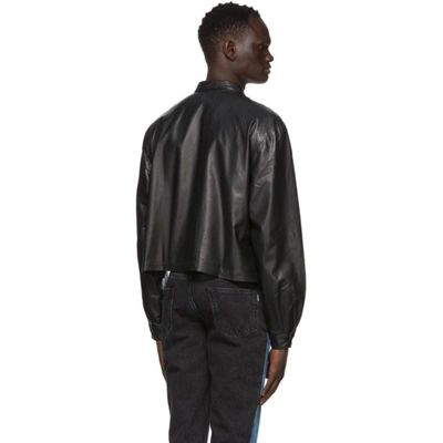 Shop Enfants Riches Deprimes Black Lambskin Overshirt Jacket