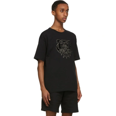 Shop Kenzo Black Velvet Tiger T-shirt
