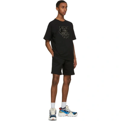 Shop Kenzo Black Velvet Tiger T-shirt