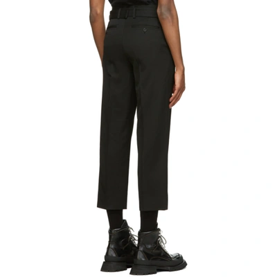 Shop Jw Anderson Black Wool Belted Straight Trousers In Black 999