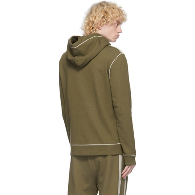 Shop Loewe Khaki & Off-white Anagram Hoodie In 3962 Khaki