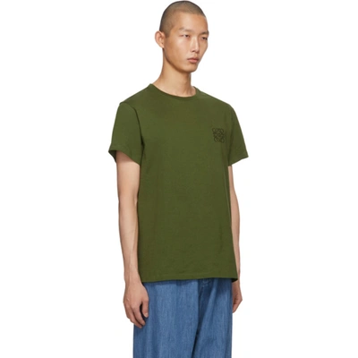 Shop Loewe Green Anagram T-shirt In 4160 Khaki