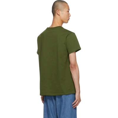 LOEWE 绿色 ANAGRAM 刺绣 T 恤