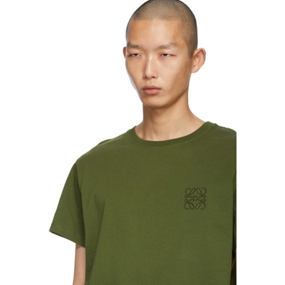 Shop Loewe Green Anagram T-shirt In 4160 Khaki