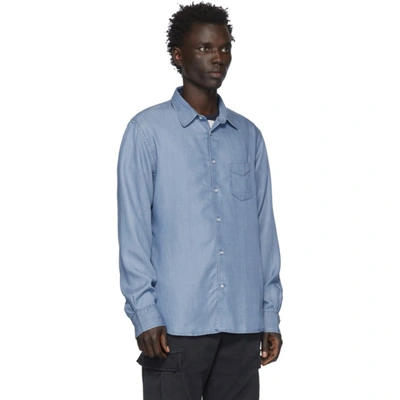 Shop Officine Generale Indigo Benoit Shirt In Bleach