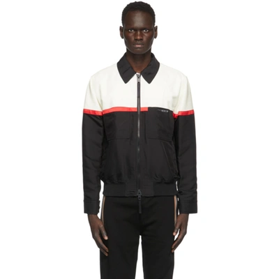 Shop Burberry Black & White Harrington Jacket In Optic White