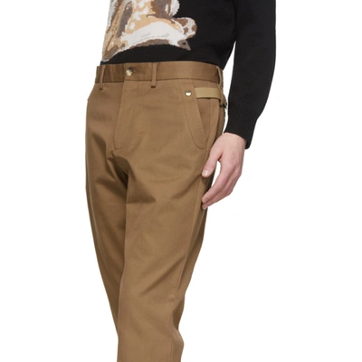 Shop Burberry Brown Classic Trousers In Warm Walnut