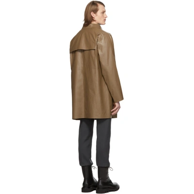 Shop Kassl Editions Brown Above The Knee Oil Coat