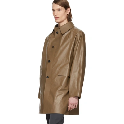 Shop Kassl Editions Brown Above The Knee Oil Coat