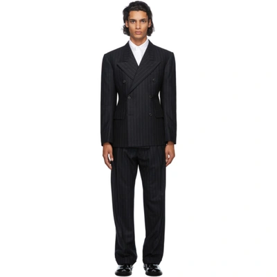 Shop Maison Margiela Black Wool Suit In 002f Blkstr