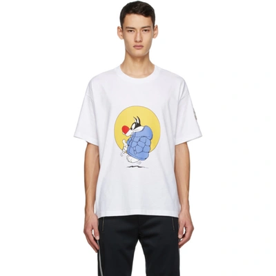 Shop Moncler Genius 1 Moncler Jw Anderson White Looney Tunes Edition Sylvester T-shirt In 001white
