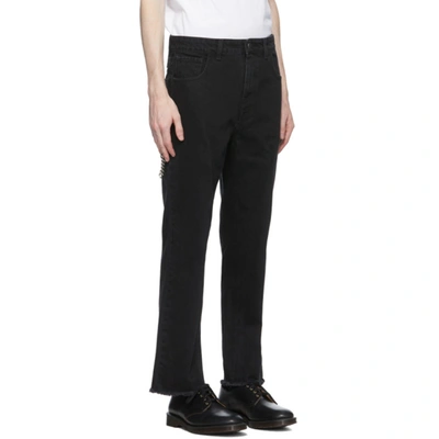 Shop Raf Simons Black Cropped Zippered Jeans In 00099 Black