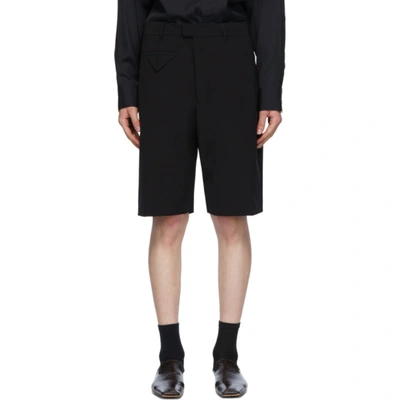 Shop Bottega Veneta Black Technical Canvas Shorts In 1000 Black