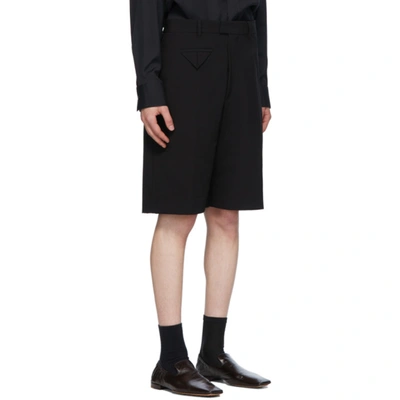 Shop Bottega Veneta Black Technical Canvas Shorts In 1000 Black