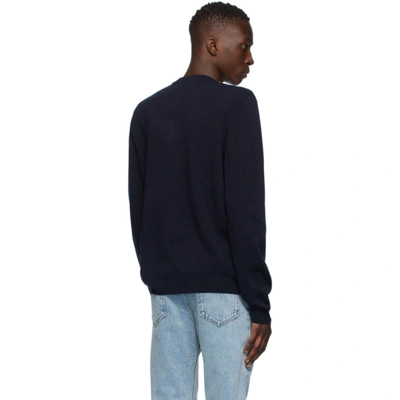 Shop Gucci Navy Wool Jacquard Gg Sweater In 4795 Ink