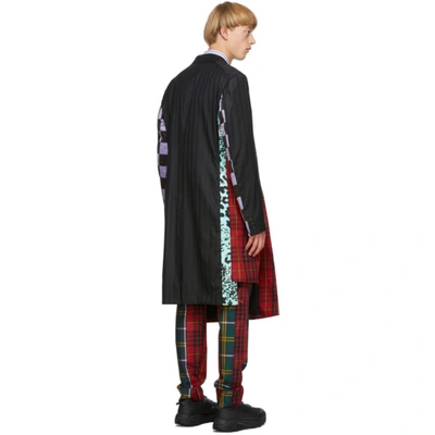Shop Comme Des Garçons Homme Deux Black & Multicolor Asymmetric Coat In 1 Blkmul