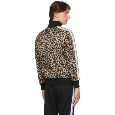 Shop Palm Angels Beige And Black Leopard Track Jacket In Leaopard