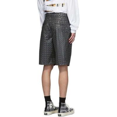 Shop Doublet Grey Hologram Coating Shorts In Black