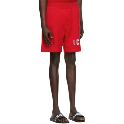 Shop Dsquared2 Red Relaxed Fit Icon Shorts In 309 Red