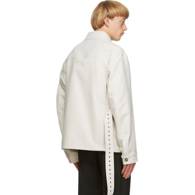 Shop Valentino Off-white Belted Jacket In 171 Talco