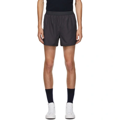 Shop Thom Browne Grey Flyweight Tech 4-bar Running Shorts In 015 Charcoa