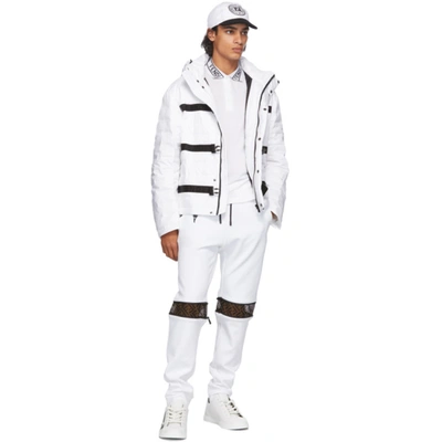 Shop Fendi White Logo Collar Polo In F0qa0 White