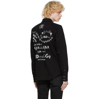 Shop Dolce & Gabbana Black Denim Button-down Shirt In S9001 Blk
