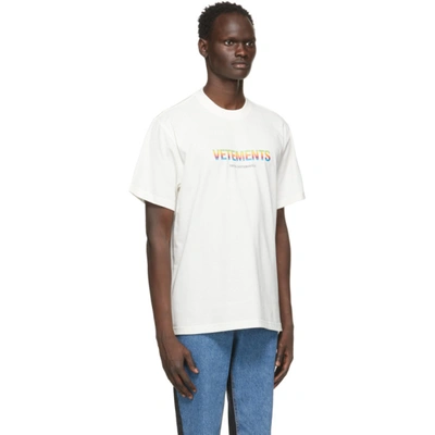 Shop Vetements Off-white 'think Differently't-shirt In White 14619894