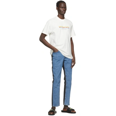 Shop Vetements Off-white 'think Differently't-shirt In White 14619894
