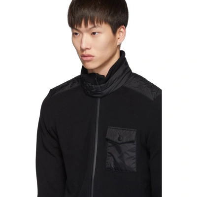 Shop Moncler Black Fleece Jacket In 999 Black