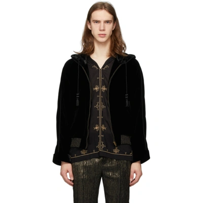 Shop Saint Laurent Black Djabella Jacket In 1000 Noir