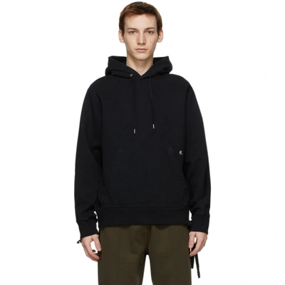 Shop Helmut Lang Black Strap Hoodie In Basalt Black