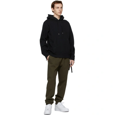 Shop Helmut Lang Black Strap Hoodie In Basalt Black