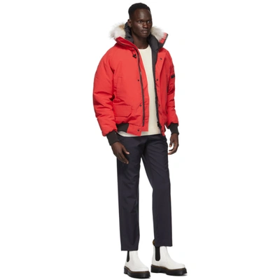 Shop Canada Goose Red Down Chilliwack Bomber Jacket