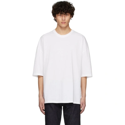 Shop Bottega Veneta White Oversized T-shirt In 9122 Opticw