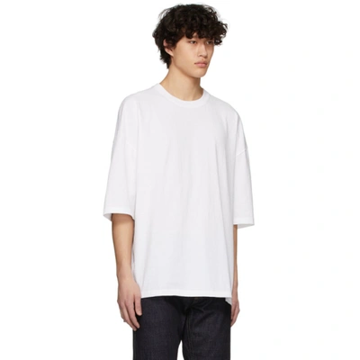 Shop Bottega Veneta White Oversized T-shirt In 9122 Opticw