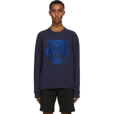 Shop Kenzo Navy Classic Tiger Sweatshirt In 76 - Navy B