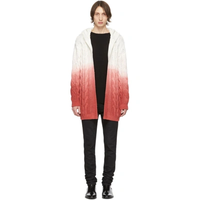 Shop Saint Laurent White And Pink Baja Hoodie Cardigan In 9090 Natros